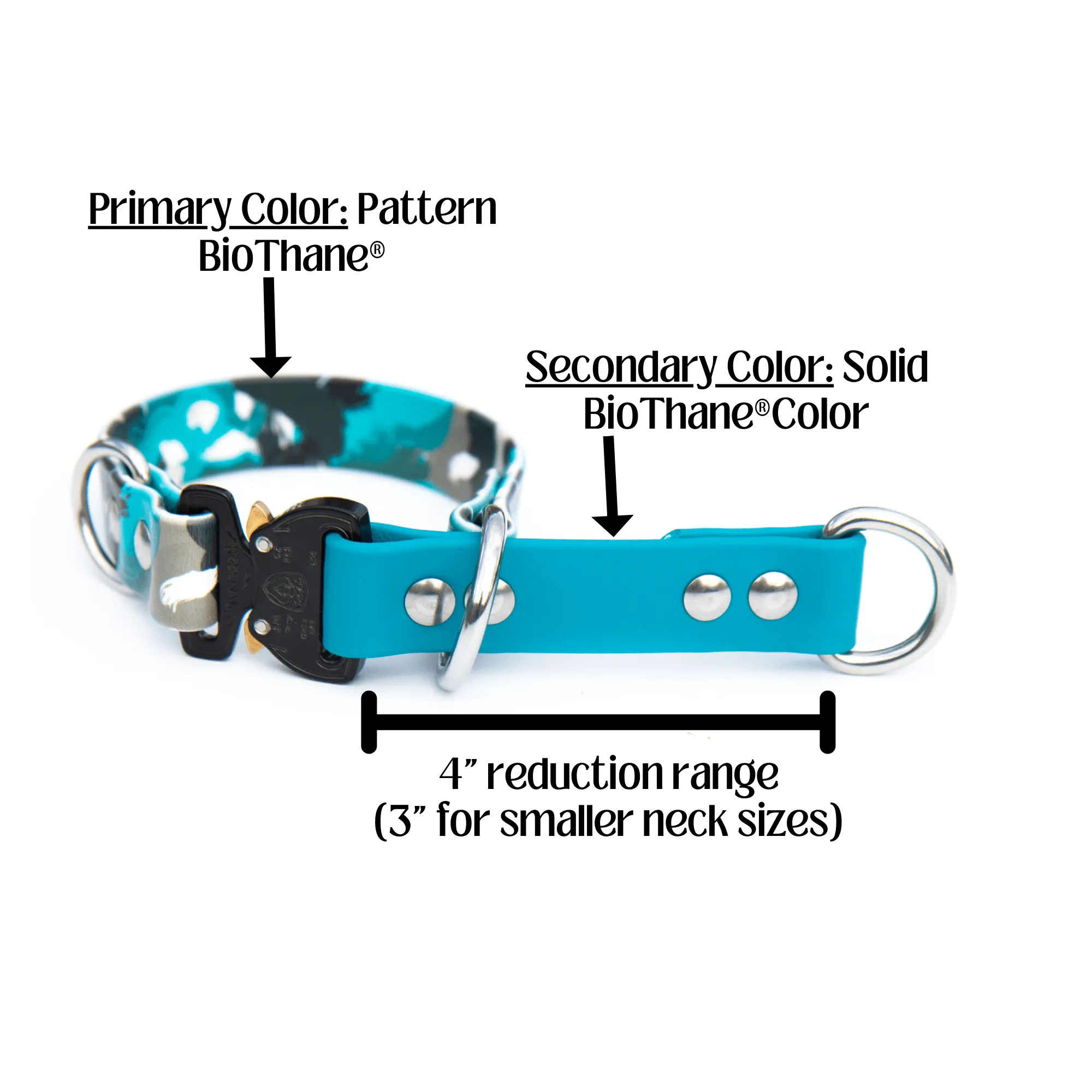 Limited Slip Patterned BioThane® Collar With Buckle
