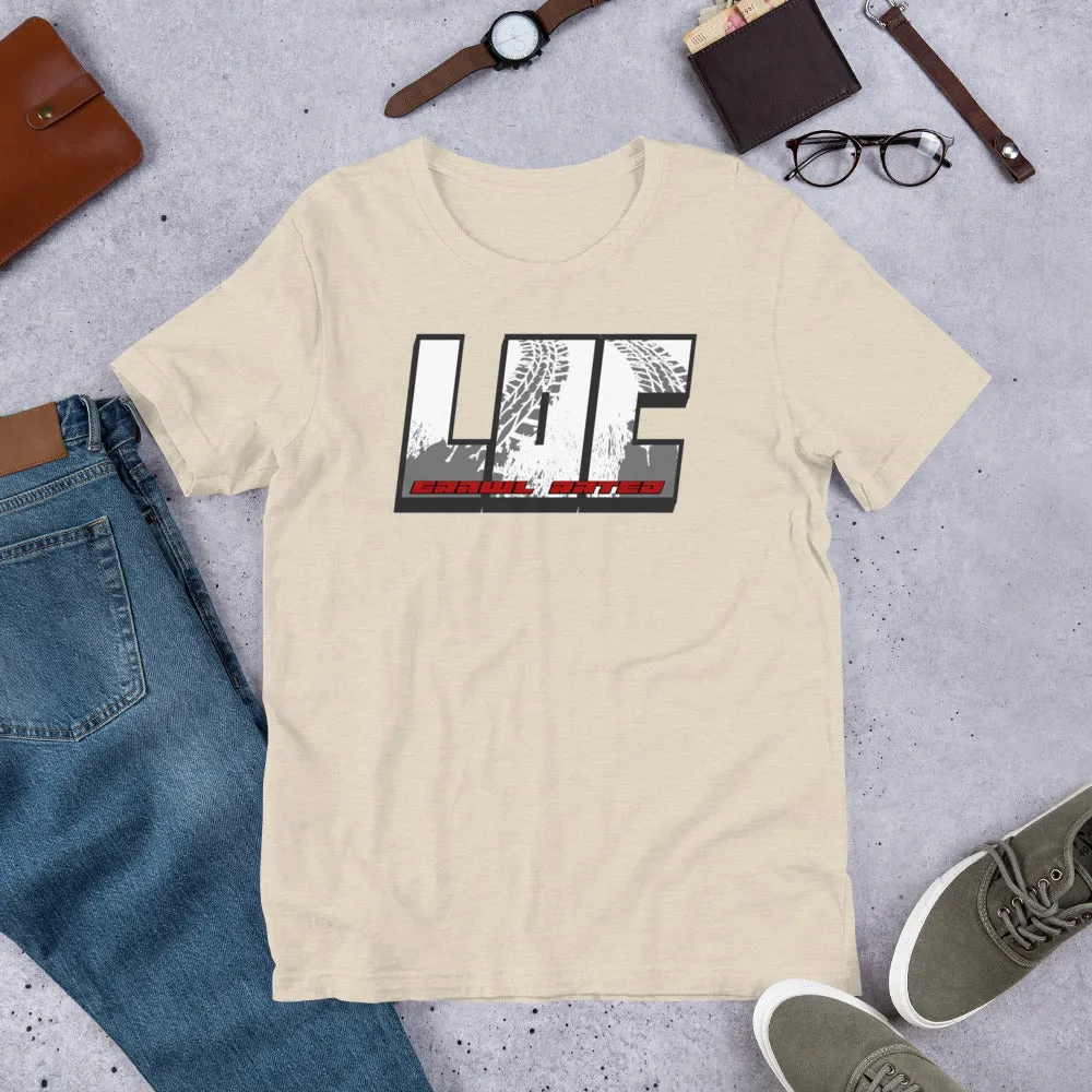 LOC Crawl Rated Tire Track Logo - Short-Sleeve Unisex T-Shirt