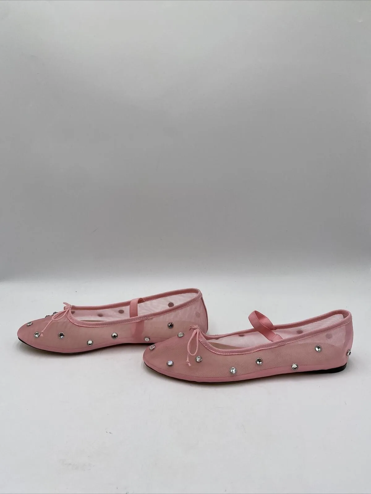 Loeffler Randall Women's Leonie Embellished Ballet Flats Pink Size 9B - Very Good