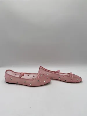 Loeffler Randall Women's Leonie Embellished Ballet Flats Pink Size 9B - Very Good