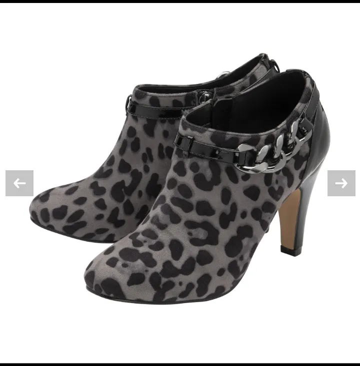 Lotus "Alison"Grey Leopard Shoe Boot