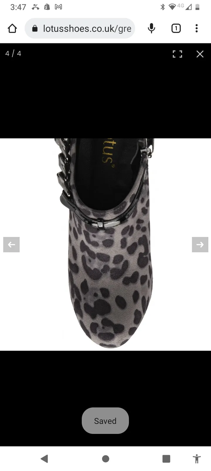 Lotus "Alison"Grey Leopard Shoe Boot