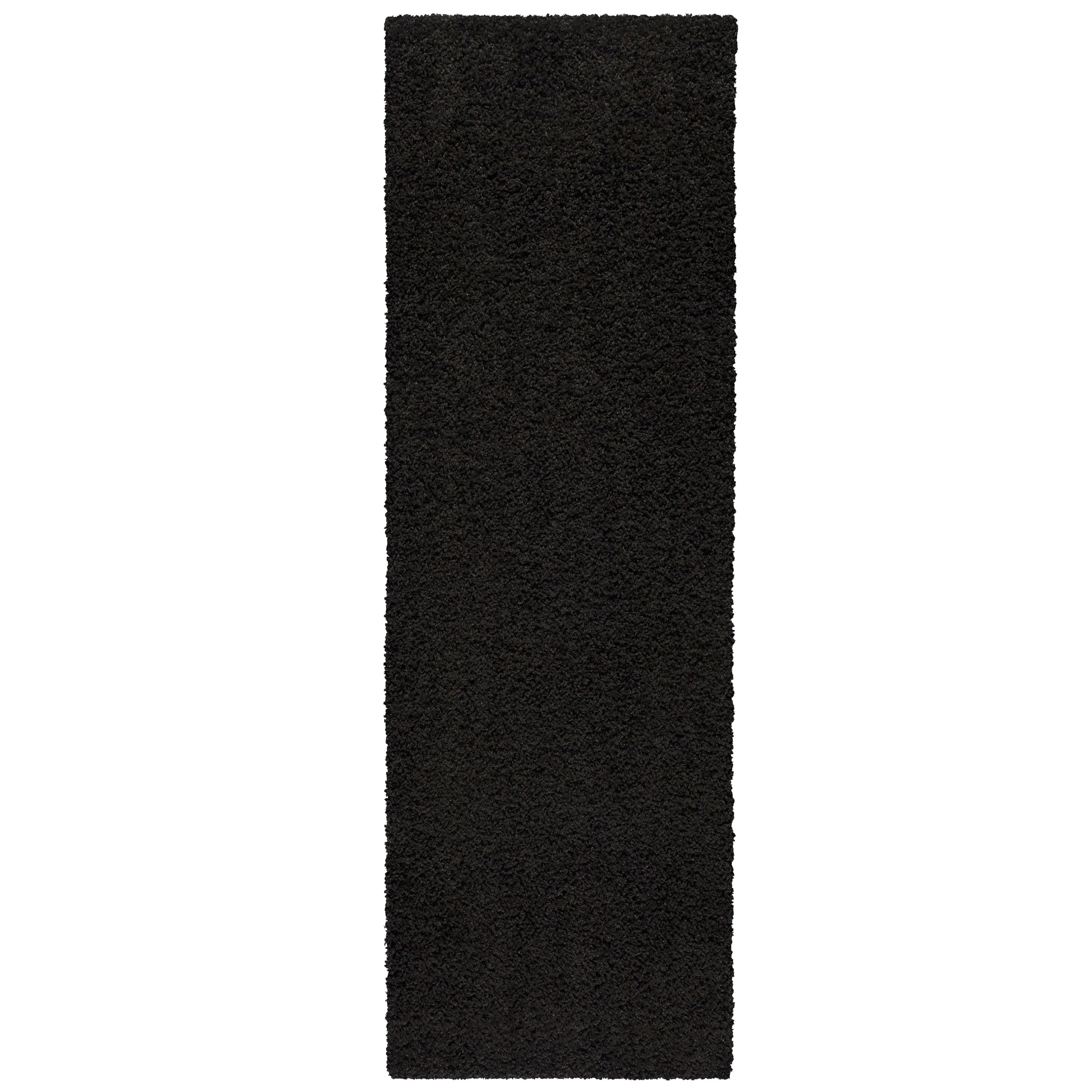 Mainstays Solid Casual Black Shag Runner Rug, 1'9"X5'