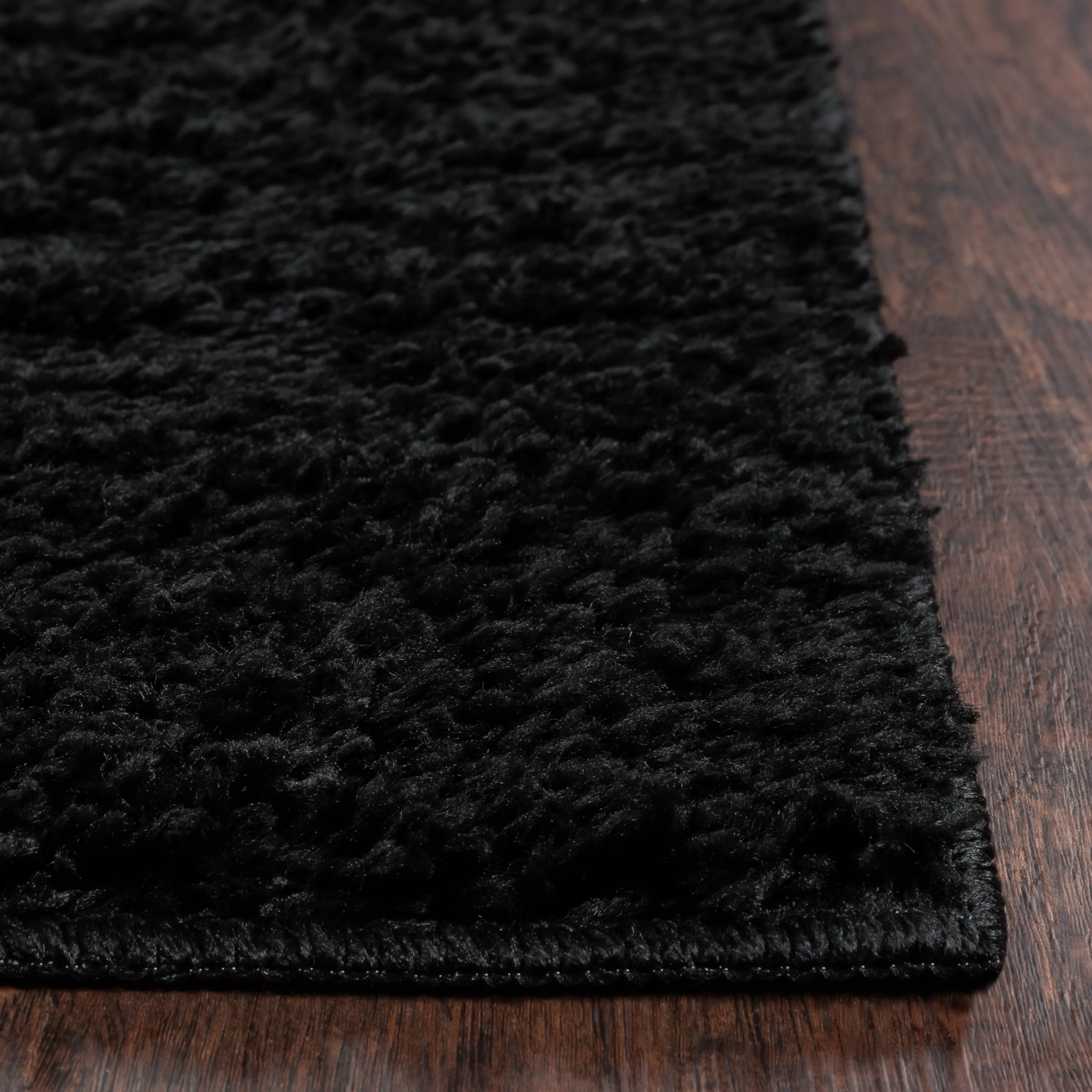 Mainstays Solid Casual Black Shag Runner Rug, 1'9"X5'