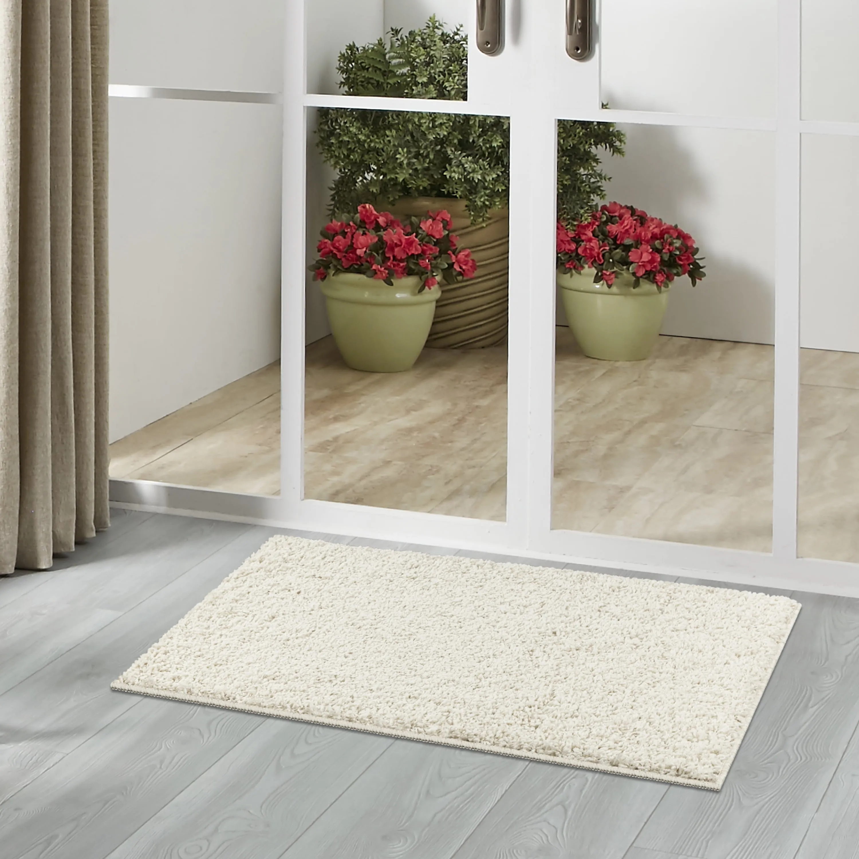Mainstays Solid Casual Ivory Shag Area Rug, 2'6"X3'10"