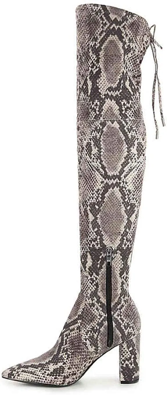 Marc Fisher Women's Shoes vany2 Almond Toe Knee High Cold, Grey, Size 7.0