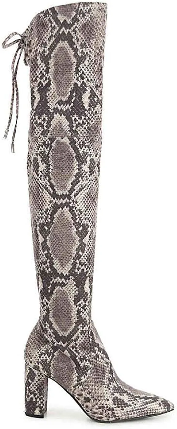 Marc Fisher Women's Shoes vany2 Almond Toe Knee High Cold, Grey, Size 7.0
