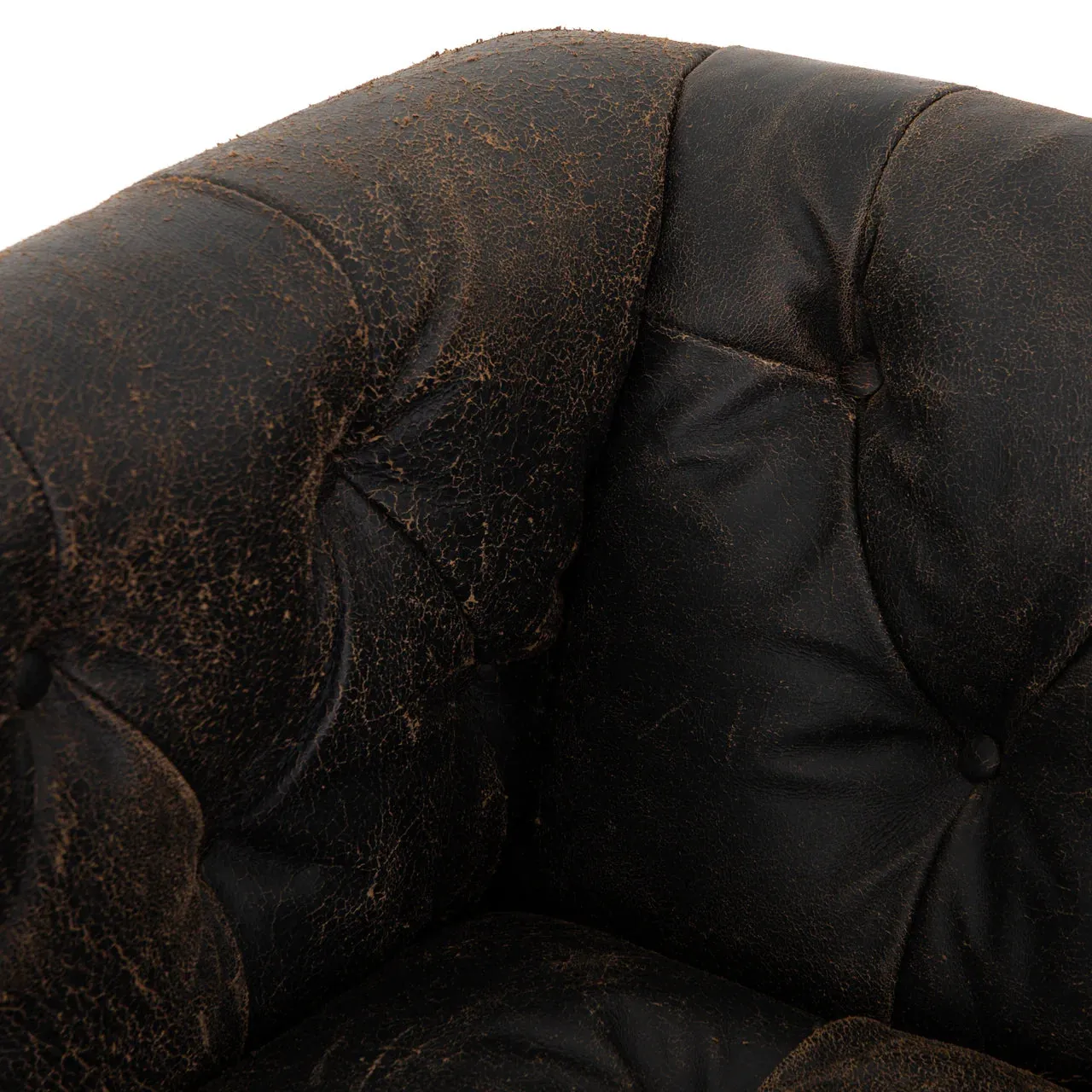 Maxx Leather 3-Piece Sectional, Destroyed Black