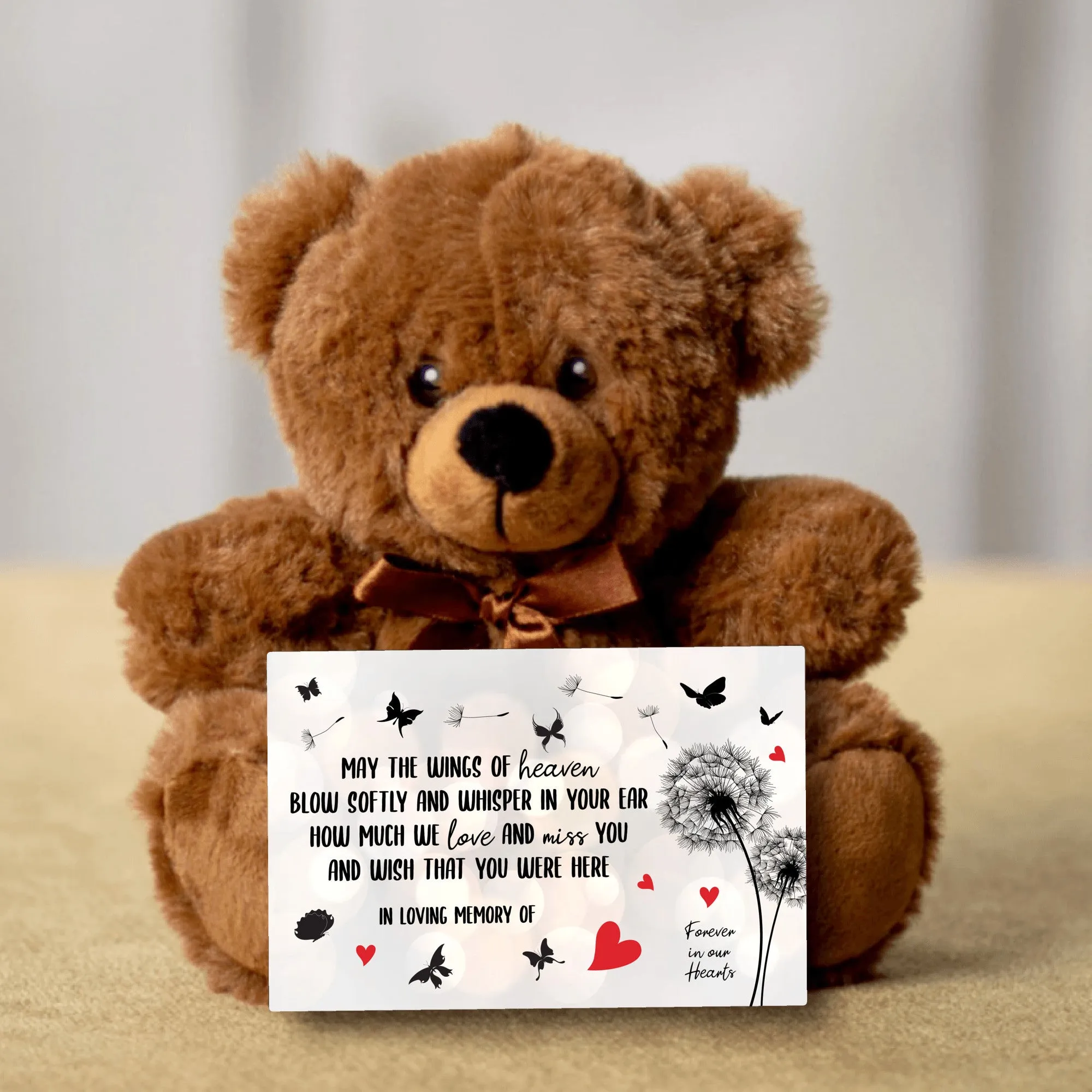 May The Wings of Heaven Teddy Bear with Message Card, PRICE INCLUDES FREE SHIPPING