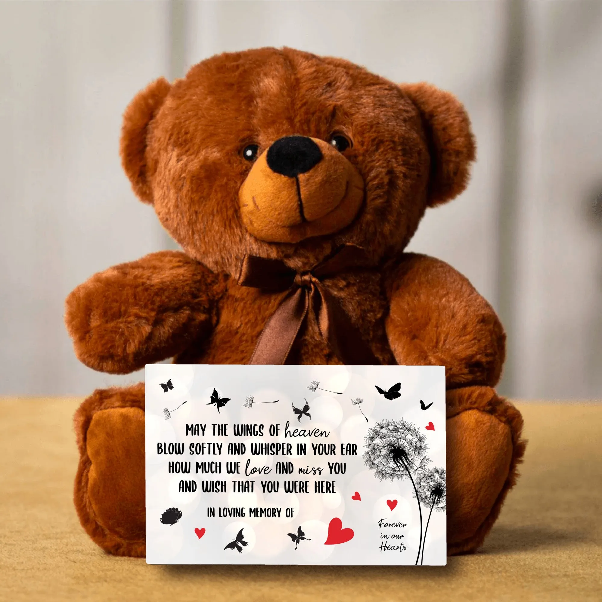 May The Wings of Heaven Teddy Bear with Message Card, PRICE INCLUDES FREE SHIPPING