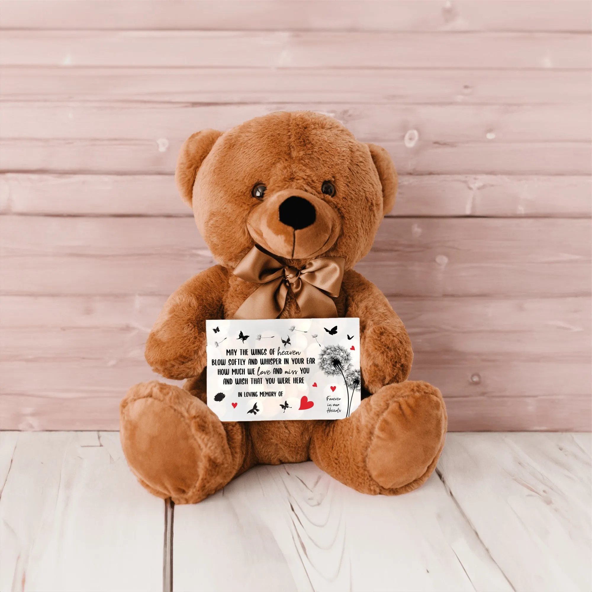 May The Wings of Heaven Teddy Bear with Message Card, PRICE INCLUDES FREE SHIPPING