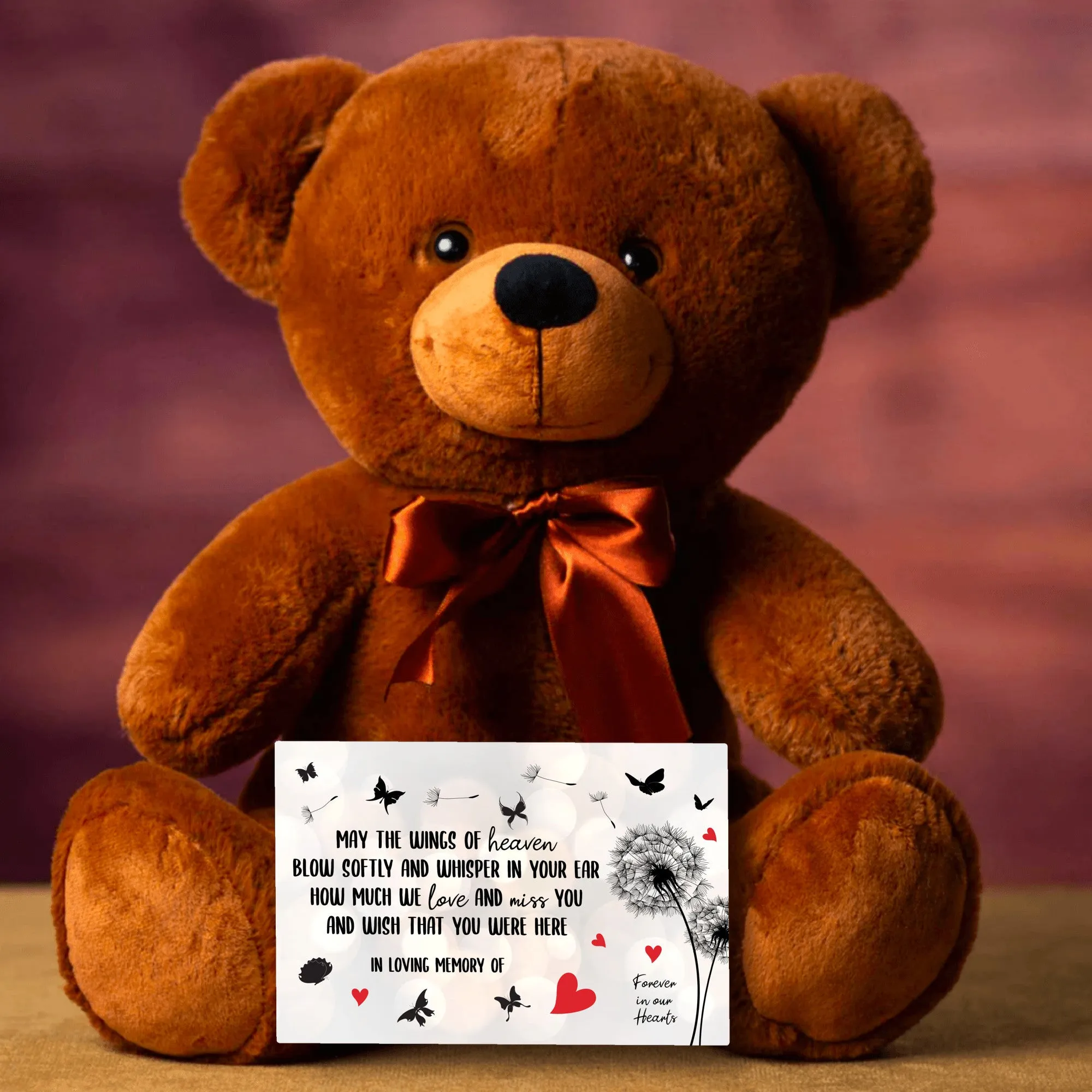 May The Wings of Heaven Teddy Bear with Message Card, PRICE INCLUDES FREE SHIPPING