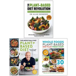 Medicinal Chef,Whole Foods Plant-Based Diet,Plant-Based Diet Revolution 3 Books Collection Set