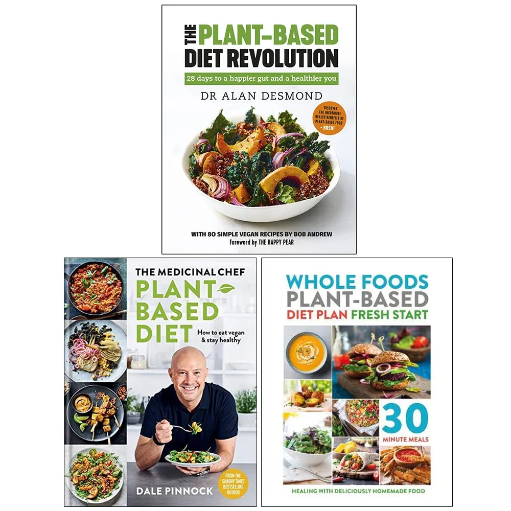 Medicinal Chef,Whole Foods Plant-Based Diet,Plant-Based Diet Revolution 3 Books Collection Set
