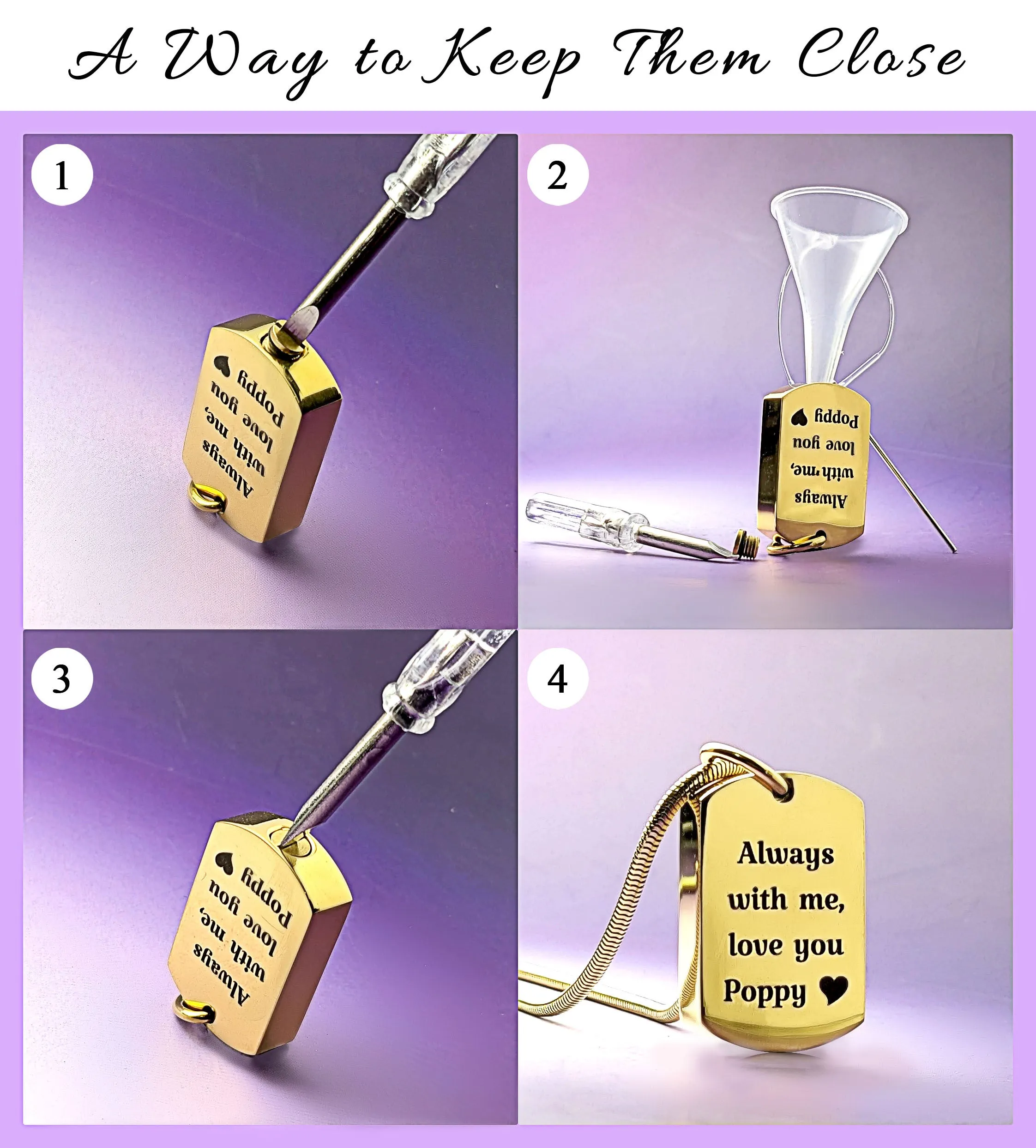 Memory Tag Cremation Necklace