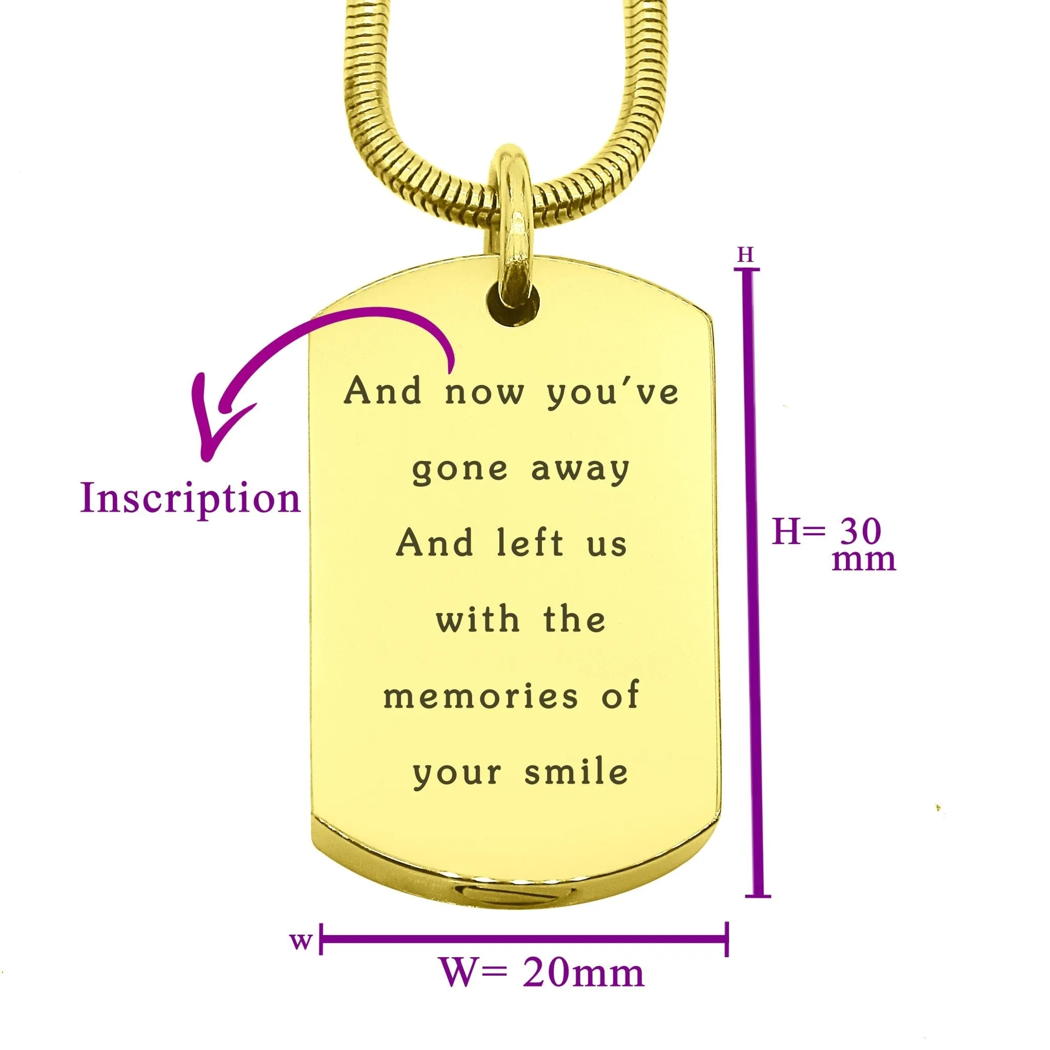 Memory Tag Cremation Necklace
