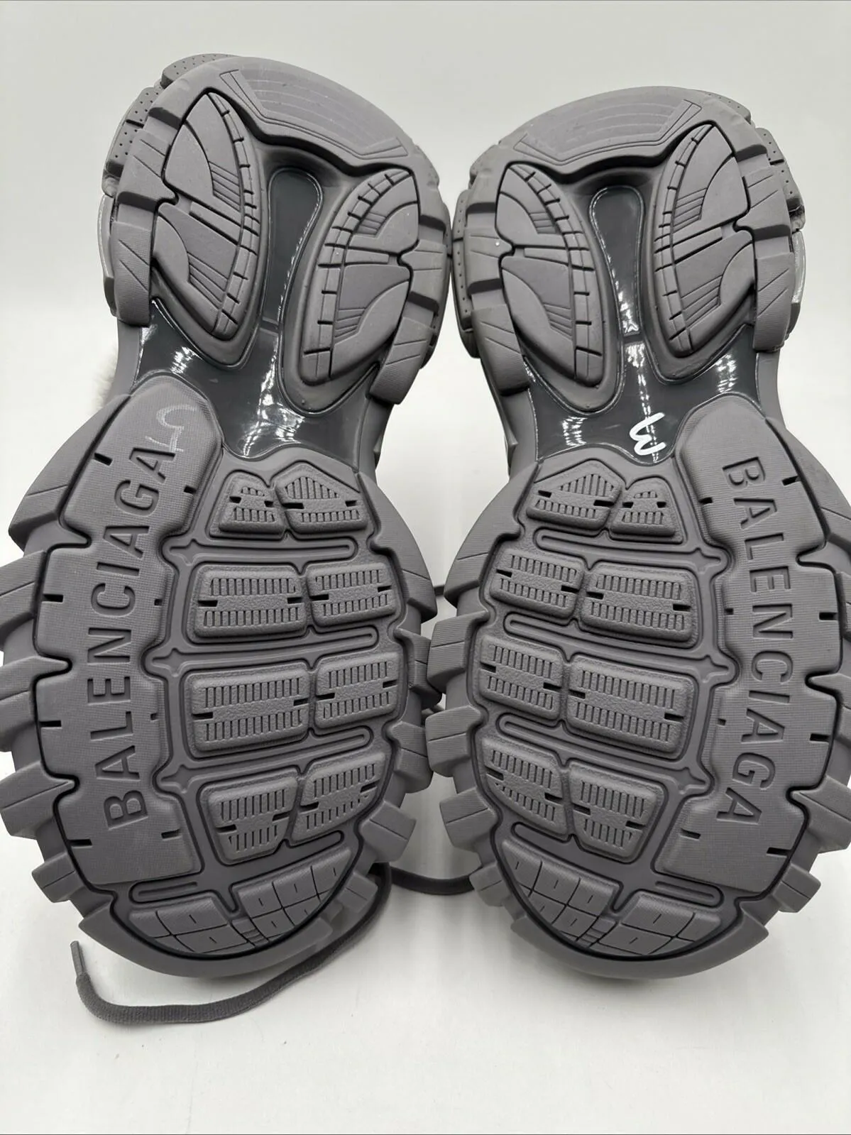Men Balenciaga Track Hike Faux Fur-Lined Sneakers Gray Size 44 - Very Good