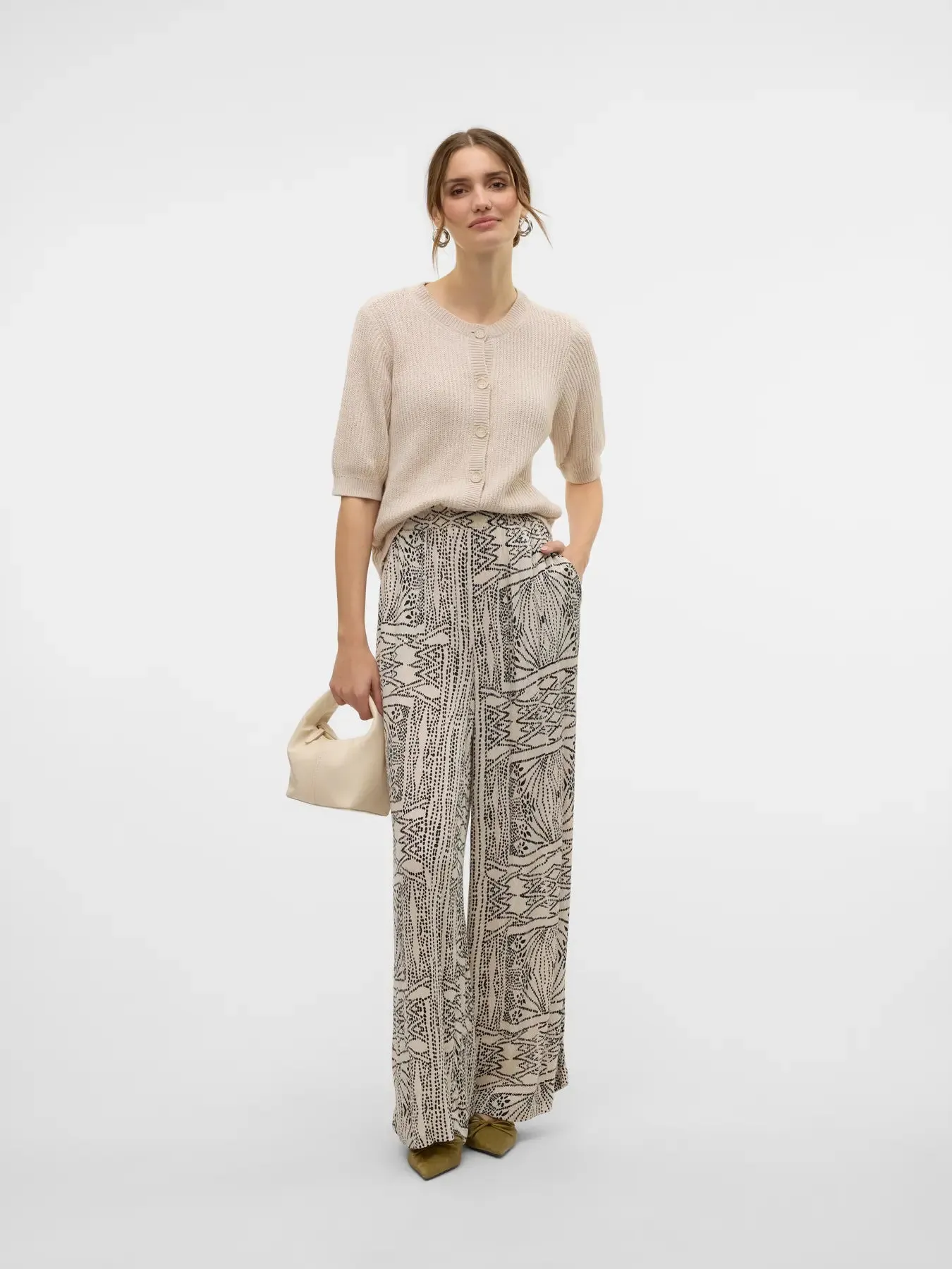 Menny Print Wide Leg Trousers