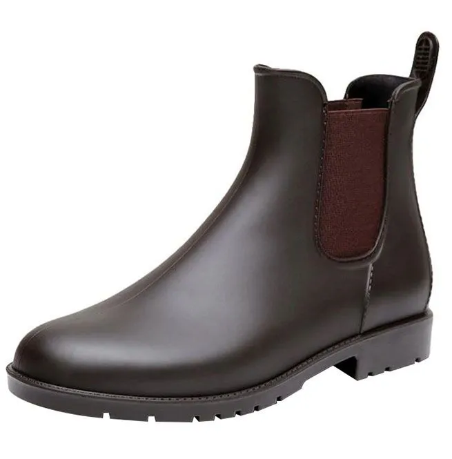 Men's Elastic Band Ankle Chelsea Boots in PVC Leather