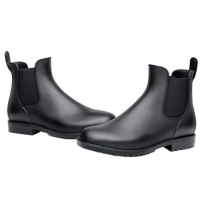 Men's Elastic Band Ankle Chelsea Boots in PVC Leather