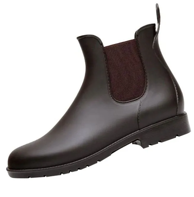 Men's Elastic Band Ankle Chelsea Boots in PVC Leather