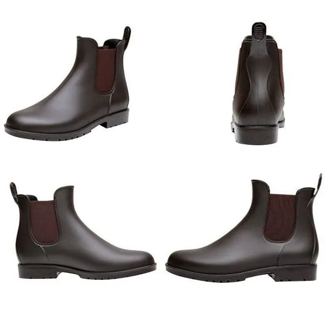 Men's Elastic Band Ankle Chelsea Boots in PVC Leather