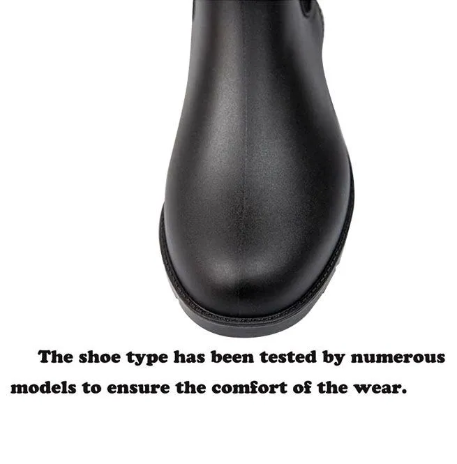 Men's Elastic Band Ankle Chelsea Boots in PVC Leather