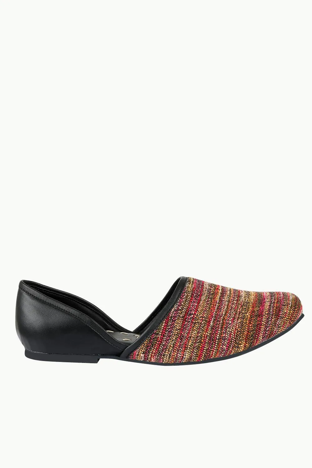 Men's Multicolour Jacquard Slip-On Juttis