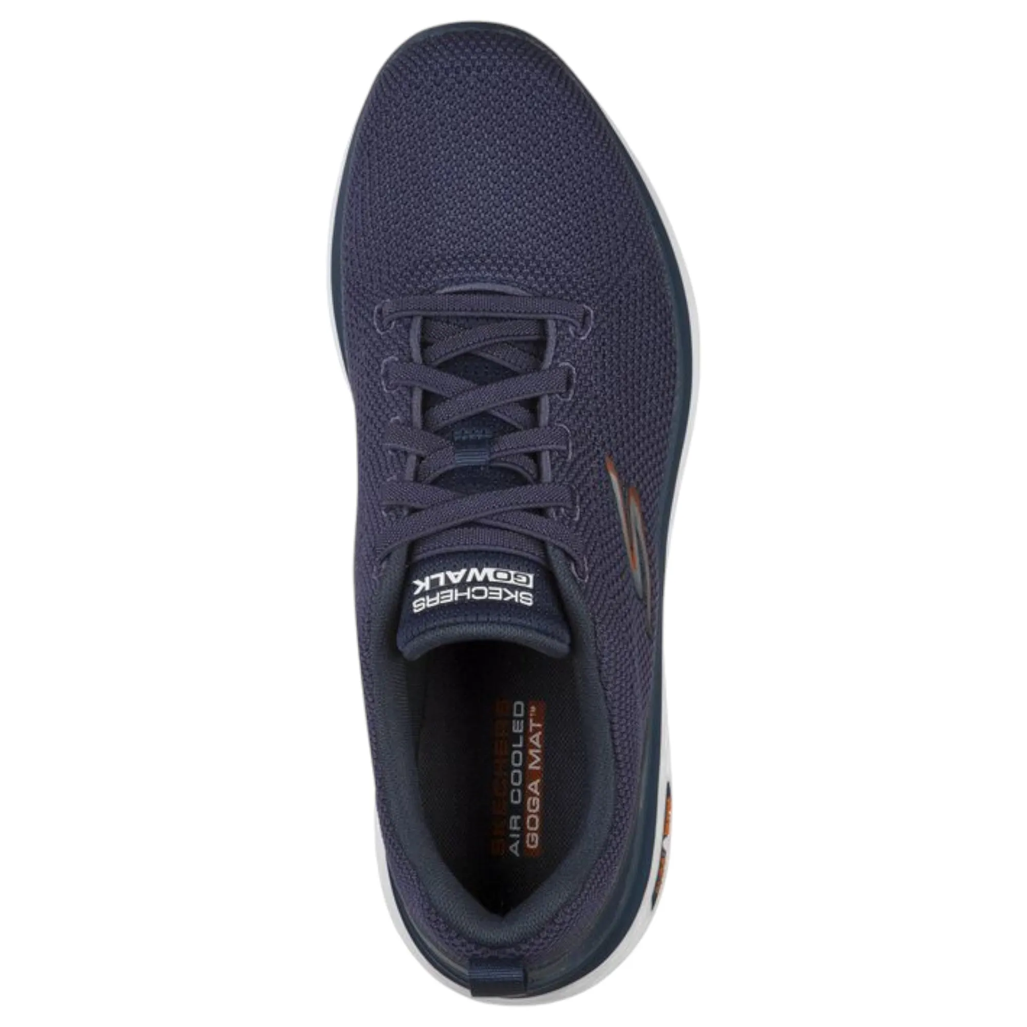Mens Skechers Go Walk Hyper Burst - Nanocore Navy/Orange Walking Shoes