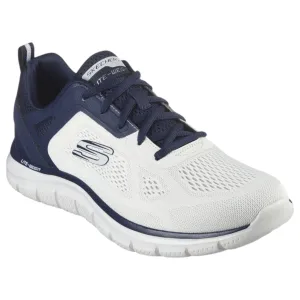 Mens Skechers Track Broader Off White/ Navy Lace Up Athletic Shoes