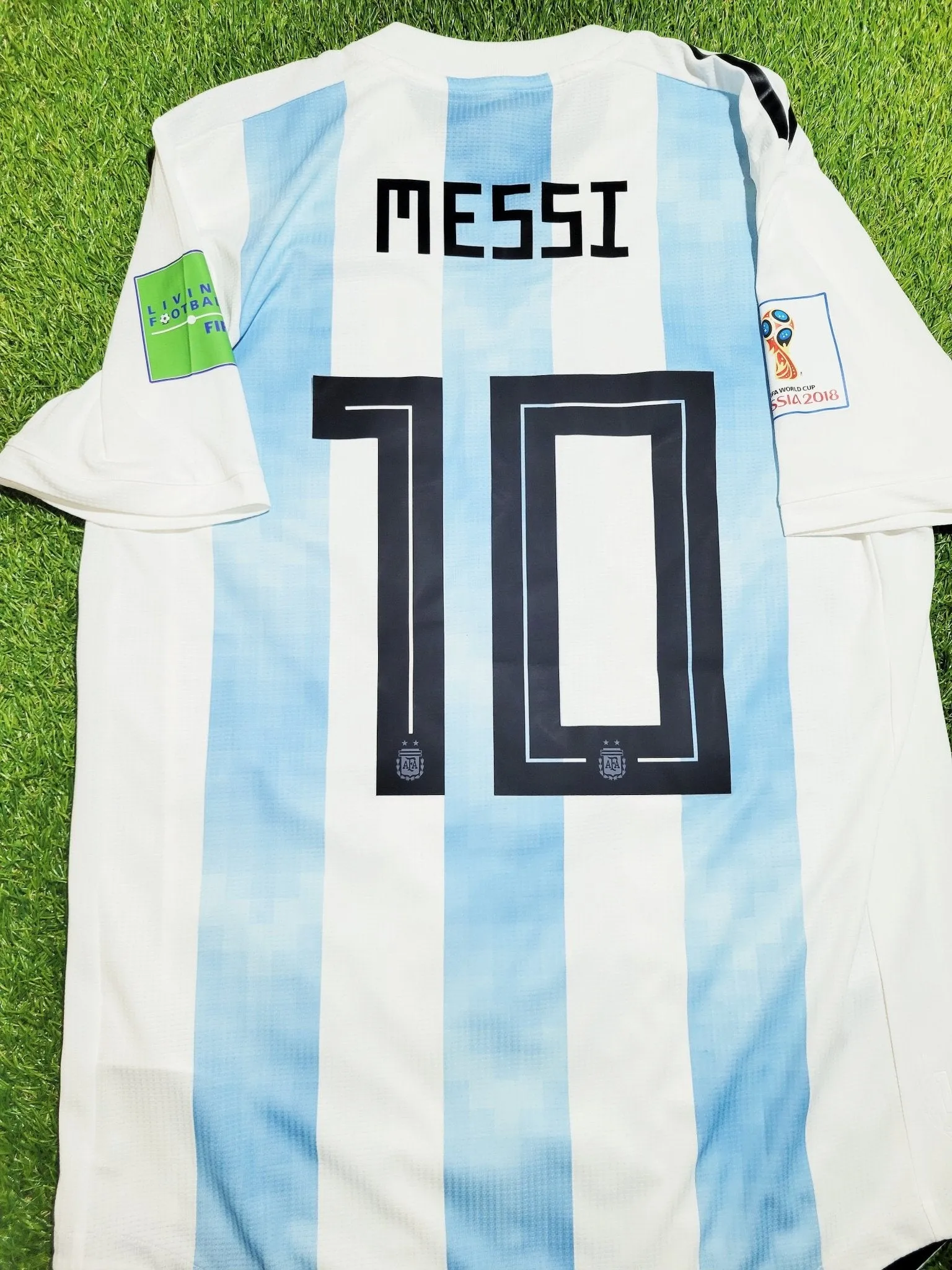 Messi Argentina 2018 WORLD CUP PLAYER ISSUE Soccer Jersey Shirt L SKU# BQ9329