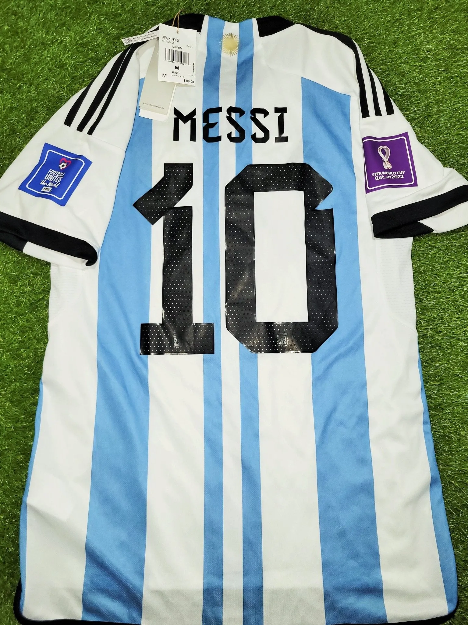 Messi Argentina 2022 WORLD CUP FINAL Home Soccer Jersey Shirt BNWT M SKU# HF2158