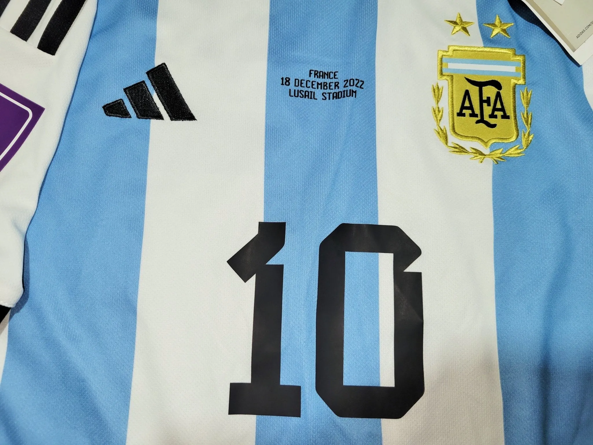 Messi Argentina 2022 WORLD CUP FINAL Home Soccer Jersey Shirt BNWT M SKU# HF2158