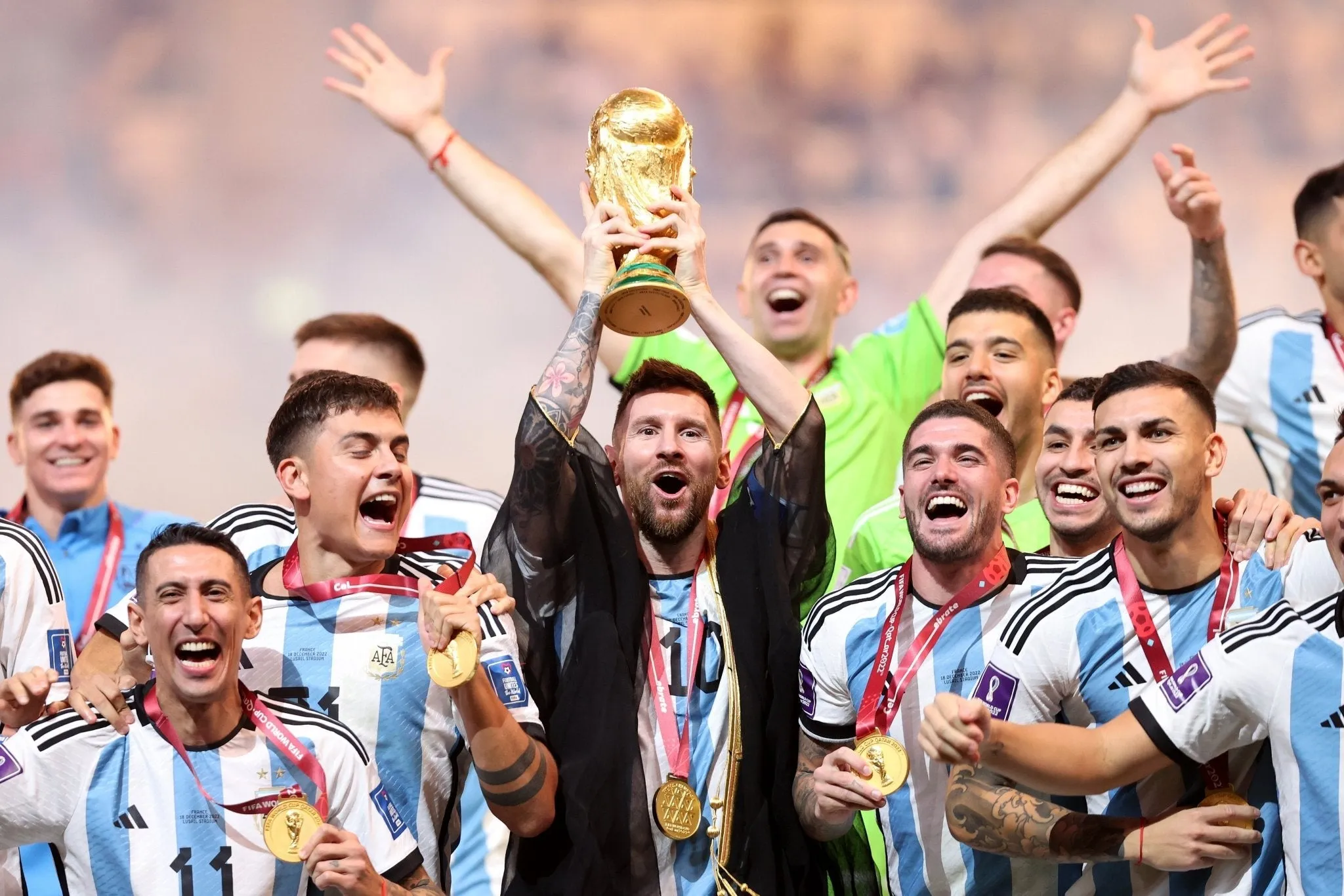 Messi Argentina 2022 WORLD CUP FINAL Home Soccer Jersey Shirt BNWT M SKU# HF2158