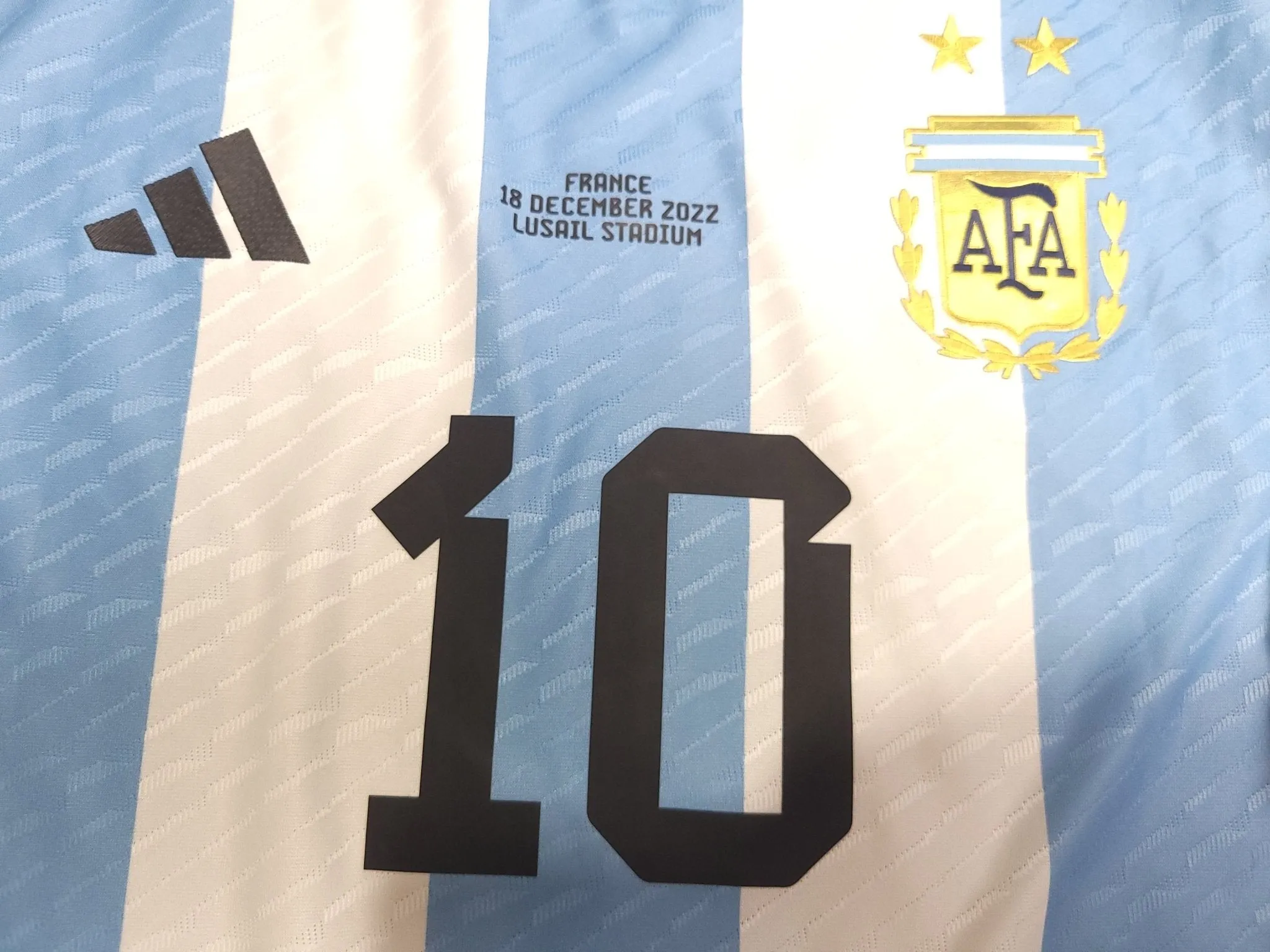Messi Argentina 2022 WORLD CUP FINAL PLAYER ISSUE Home Soccer Jersey Shirt BNWT L SKU# HF2157