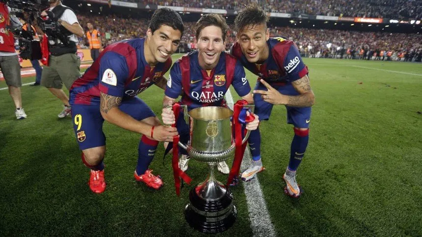 Messi Barcelona 2014 2015 COPA DEL REY FINAL TREBLE SEASON Soccer Home Jersey Shirt M SKU# 610594-422