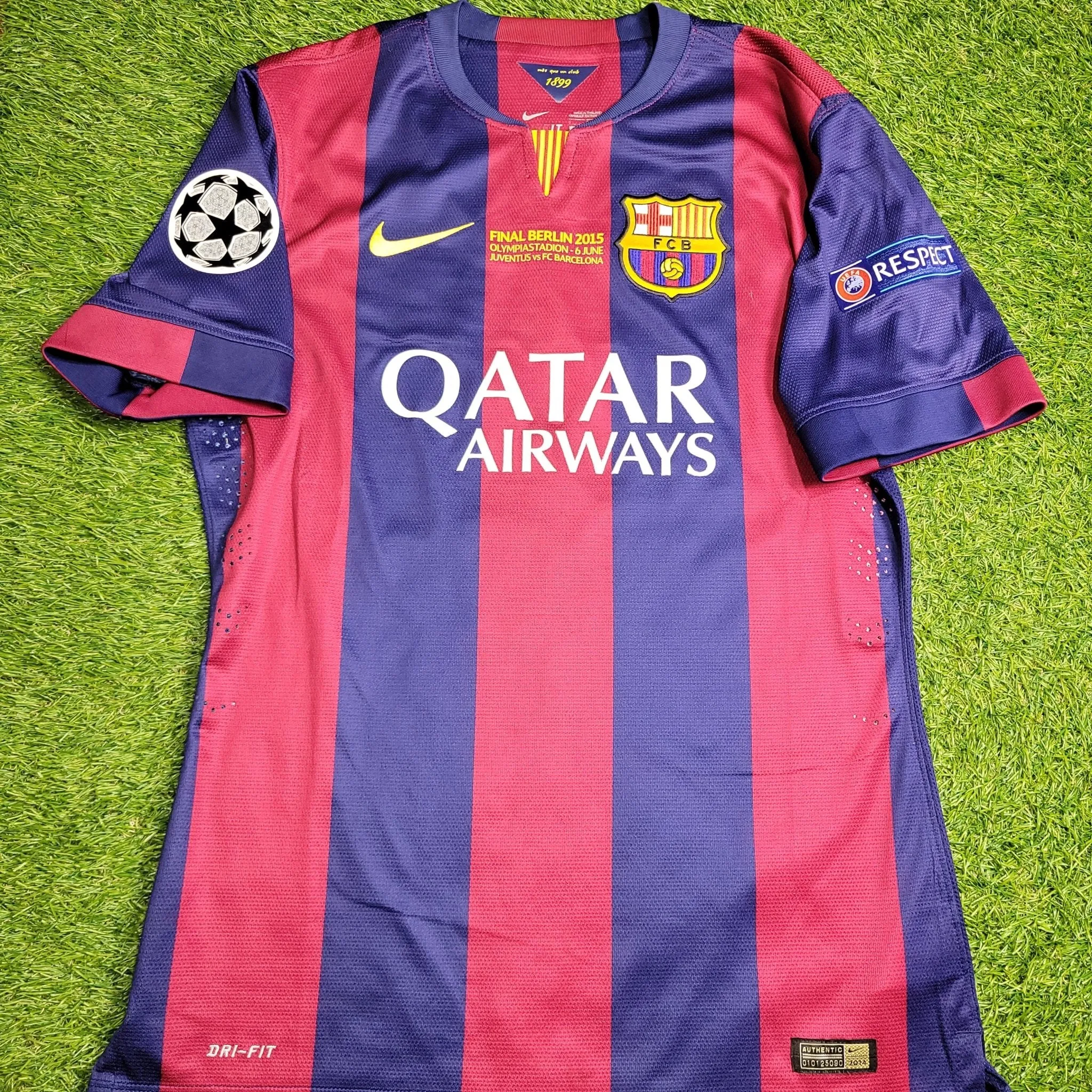 Messi Barcelona 2014 2015 TREBLE SEASON PLAYER ISSUE Soccer Jersey Shirt L SKU# 605328-422