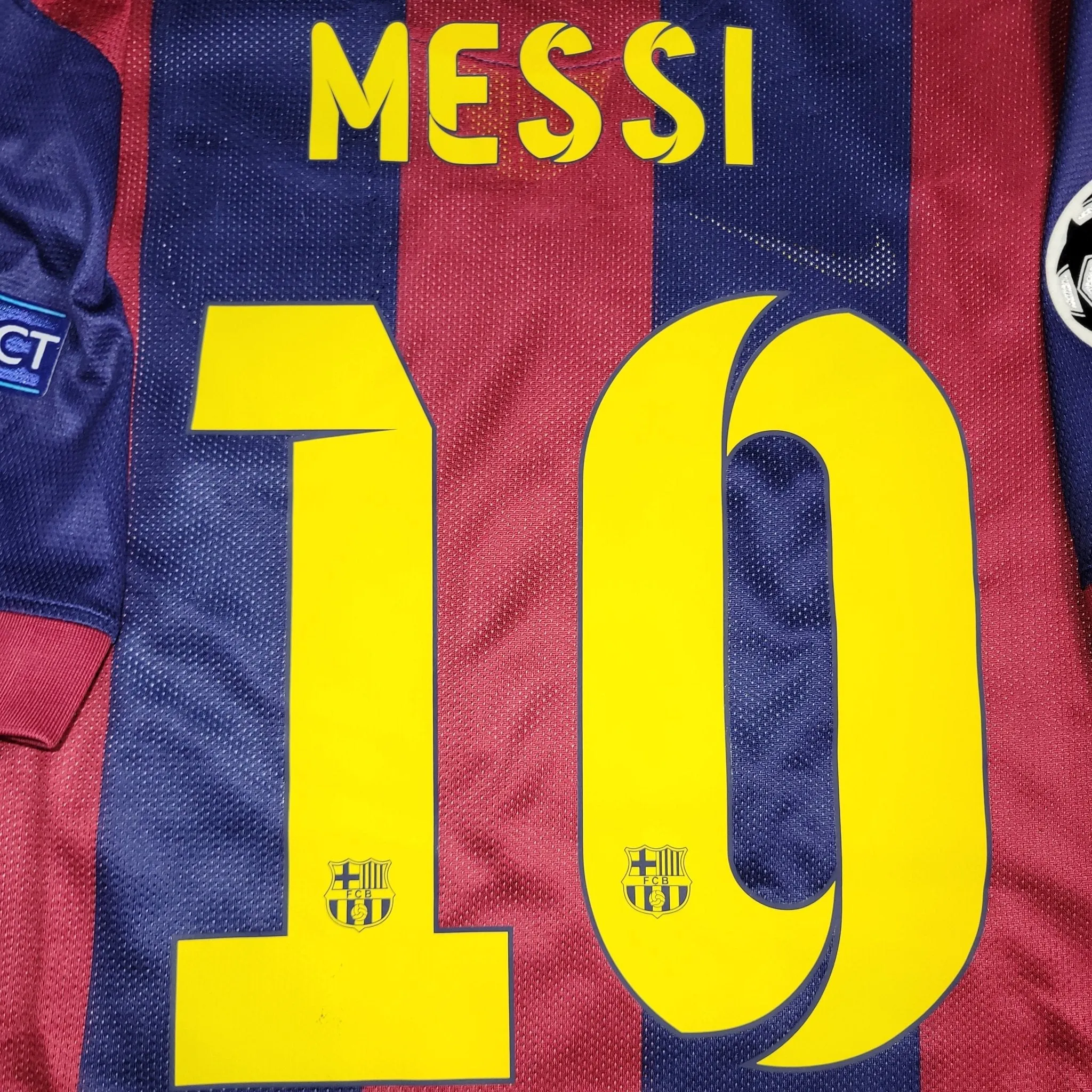 Messi Barcelona 2014 2015 TREBLE SEASON PLAYER ISSUE Soccer Jersey Shirt L SKU# 605328-422
