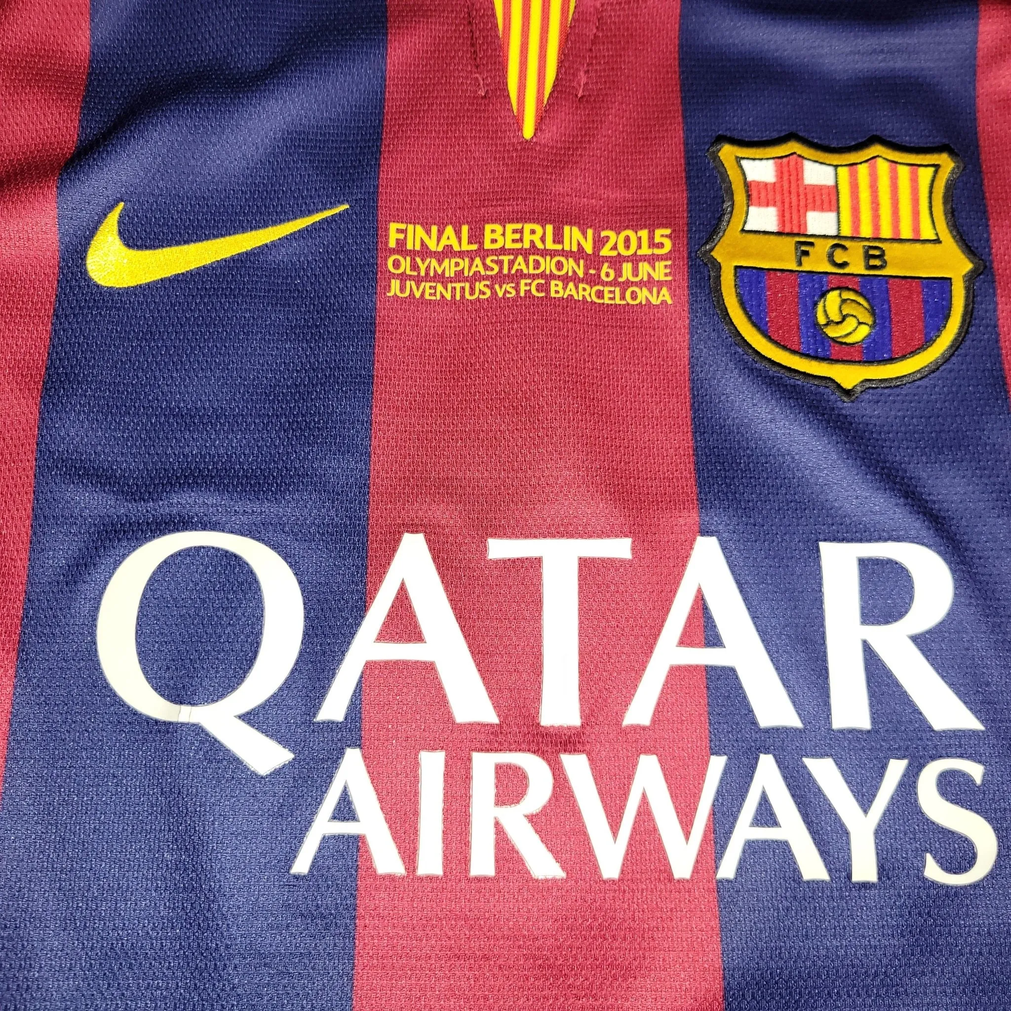 Messi Barcelona 2014 2015 TREBLE SEASON PLAYER ISSUE Soccer Jersey Shirt L SKU# 605328-422
