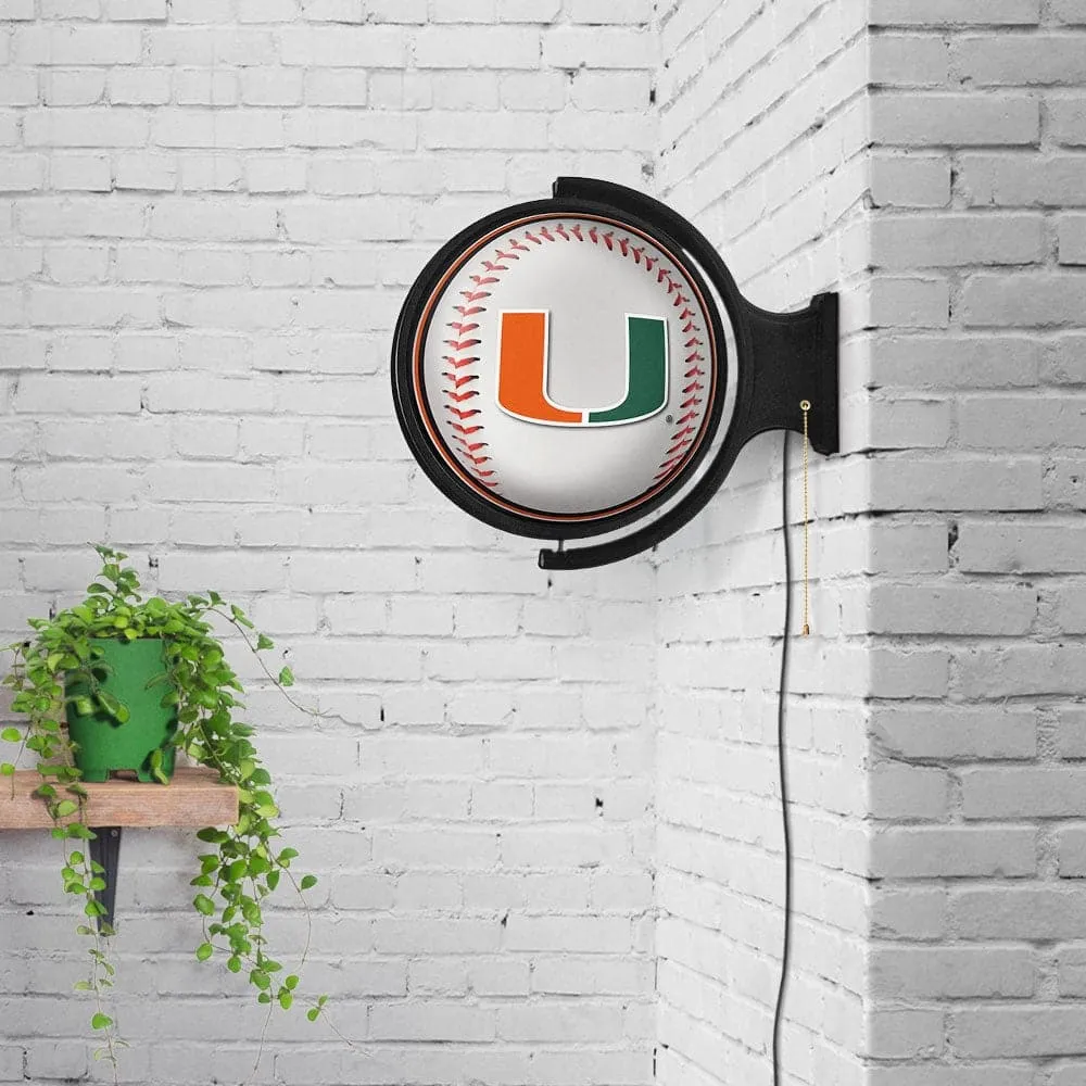 Miami Hurricanes: Baseball - Lighted Rotating Wall Sign