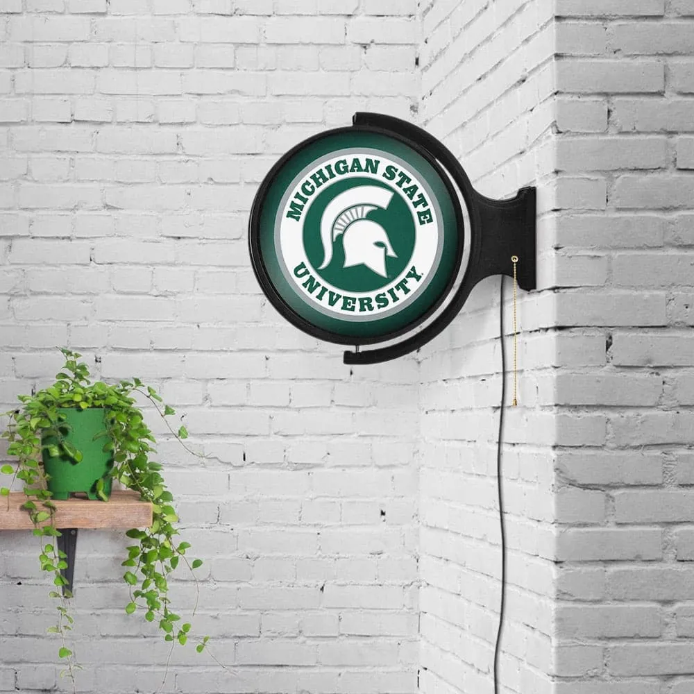 Michigan State Spartans: Original Round Rotating Lighted Wall Sign