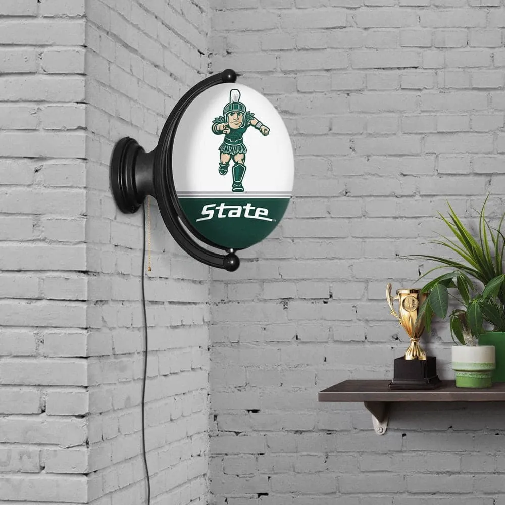 Michigan State Spartans: Sparty - Original Oval Rotating Lighted Wall Sign