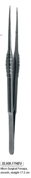 Micro Surgical Forceps, smooth, straight 17.5cm, with Touch Grip handle (22.820.17HZU)