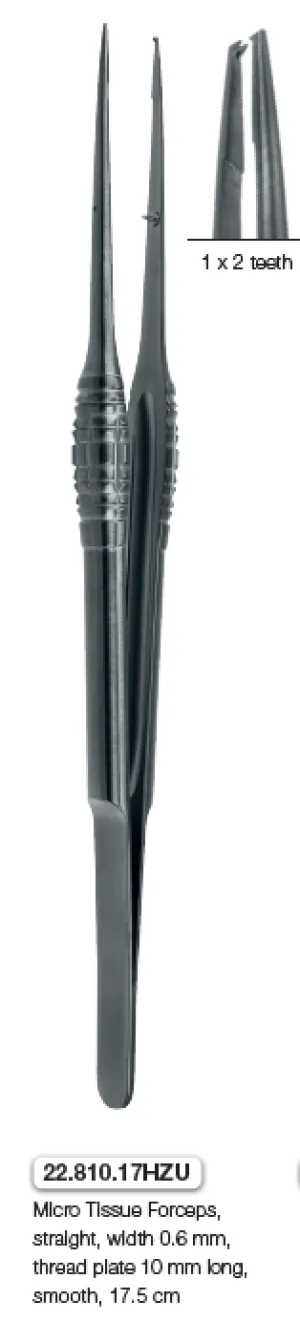 Micro Tissue Forceps straight, 0.6mm (22.810.17HZU)
