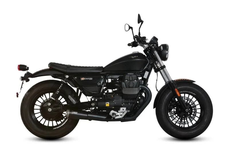 MIVV Slip-on Ghibli Black Stainless Steel  Exhaust For MOTO GUZZI V9 BOBBER / ROAMER 2016 - 2022