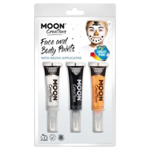 Moon Creations Face & Body Paints And Brush, Snowman