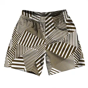 Multiple Lines Pattern Soccer Shorts Made In USA