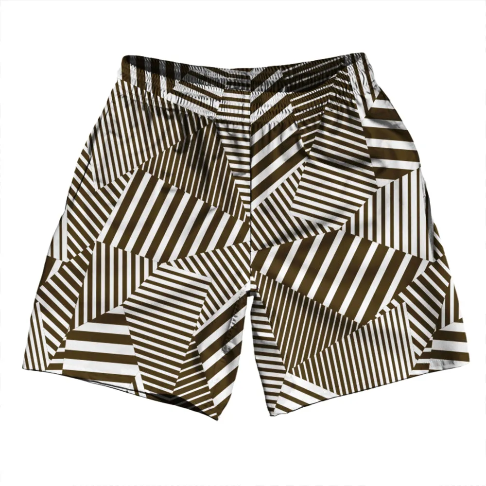 Multiple Lines Pattern Soccer Shorts Made In USA