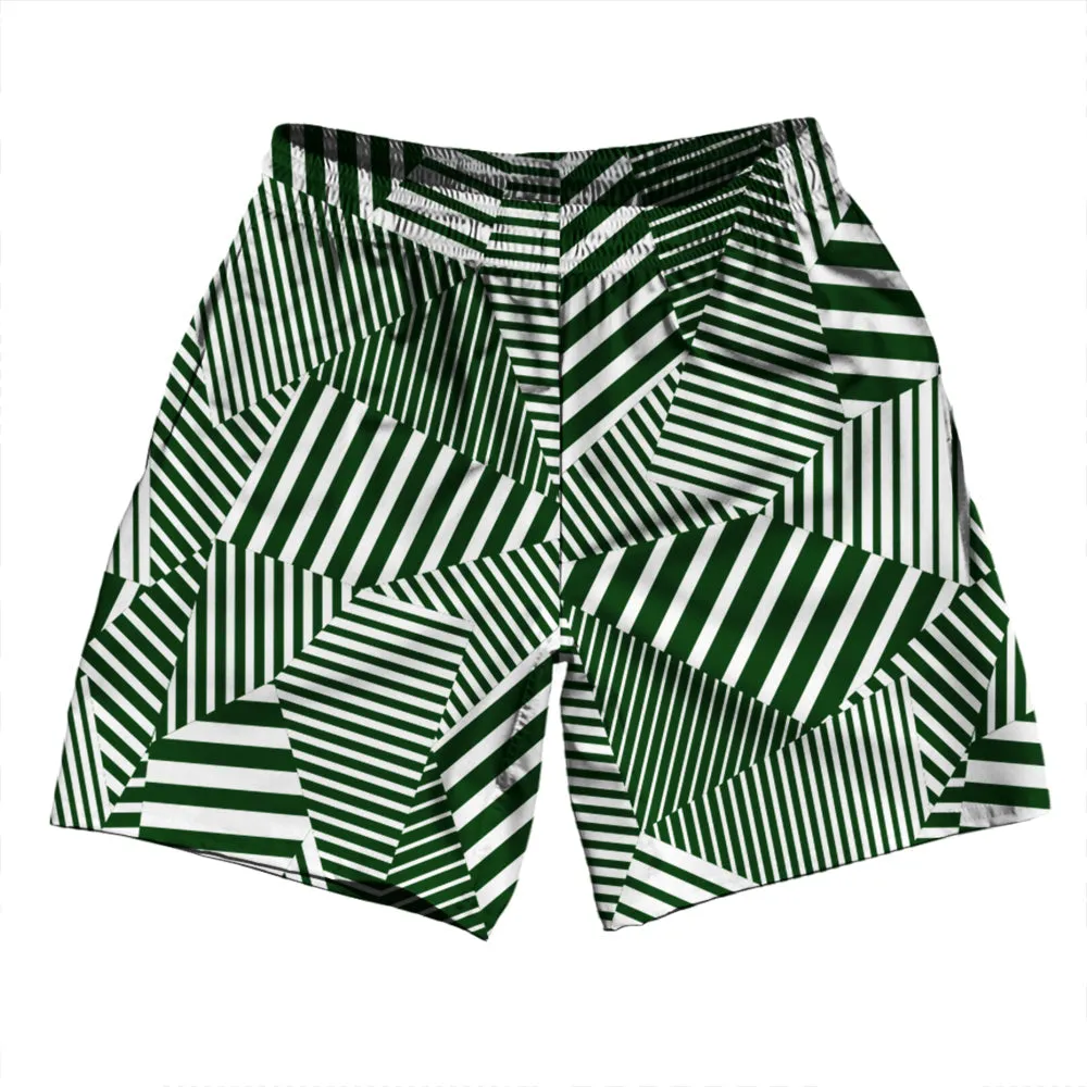 Multiple Lines Pattern Soccer Shorts Made In USA
