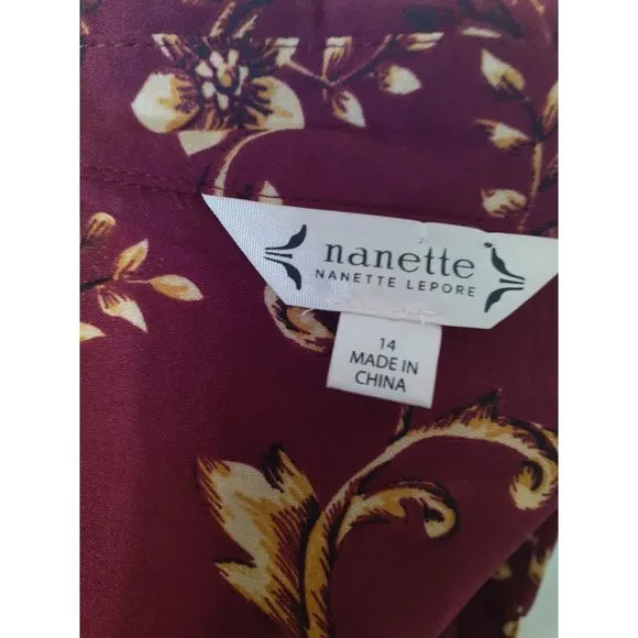 Nanette Lepore  Shirtdress with Belt Sz 14